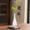 Garrafa de Porcelana Branca Cerâmica Guanyin de Jade Branco Puro Garrafa Pura Vaso Simples Estilo Chinês Decoração de Casa Arranjo de Flores Vaso Liso Hidropônico