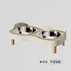 Comedero para gatos, doble cuenco de acero inoxidable, comedero elevado para gatos con bandeja para evitar que se vuelque, comedero para gatos de patas altas, cuenco de agua y comida para gatos, cuenco para mascotas