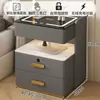 Mueble Modelo Nuevo 2026 Mesita de Noche Inteligente para Dormitorio con Carga Inalámbrica, Cerradura de Huella Dactilar, Gabinete de Almacenamiento para Mesita de Noche con Cerradura de Contraseña