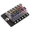 Caja de Fusibles para Coche, Accesorios para Barco y Coche, Tipo Tornillo Enchufable con Terminal Negativo, Luz Indicadora LED, Caja de Fusibles de Múltiples Vías