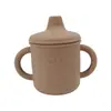 Taza de Aprendizaje para Bebés con Popote de Silicona Taza de Beber Agua con Tapa Antipolvo y Anticaídas Taza para Snacks de Silicona de Grado Alimenticio Punto Transfronterizo