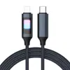Cable de Datos Trenzado Luminoso de Colores Adecuado para Tipo-C Apple 16 Huawei Xiaomi Teléfono Móvil Cable de Carga Rápida Pd Tableta