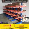 Prateleiras Cantilever Dongguan Armazenamento de Lado Único e Duplo Estrutura de Aço Material de Tubo Longo Carga Pesada Aço Laminado a Frio Espessado Personalização