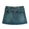 Saia Jeans Saia Feminina 2024 Nova Cintura Alta Emagrecedora Spice Girl Saia Curta Quadril Anti-andar Saia Evasê Calça para Verão