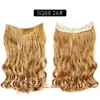 Venta al por mayor transfronteriza Extensiones de Cabello con Hilo de Pescar de una Pieza 16 Pulgadas 90g Fibra Sintética Extensiones de Cabello de Onda Grande Peluca para Mujeres Cabello Largo Rizado con Hilo de Pescar