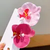 Grampo de Cabelo Phalaenopsis com Atmosfera Super Feérica para Mulheres Flor de Cabeça Mori Clipe de Bico de Pato Lateral Placa Traseira do Cabelo Clipe de Fixação de Cabelo Grampo de Cabelo