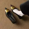 Tacones Altos Elegantes de Punta Estilo Socialité para Mujer, Nuevo Diseño de Nicho, Zapatos de Salón Stiletto Poco Profundos Retro Franceses Primavera/Verano 2025
