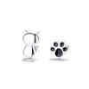Versión Japonesa y Coreana de Pendientes Creativos Súper Lindos de Gatito con Esmalte Negro Goteado para Mujer Pendientes Dulces y Lindos Asimétricos de Garra de Gato