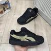 Zapatos de Pan con Suela Gruesa de Combinación de Colores Negro y Dorado Estilo Retro Americano para Mujer Ins2025 Primavera Nuevos Zapatillas de Pareja para Entrenamiento Moral para Hombre