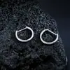 Aretes de Clip para Oreja de Aleación de Titanio F136 para Hombres, Simples de Color Acero para Lóbulo de la Oreja Hueso de la Oreja Perforación en Forma de D Aguja Recta G23 Aretes de Estilo Nuevo para Mujeres