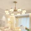 Lámpara de araña LED de estilo crema japonés, sencilla y moderna, para sala de estar, lámpara principal nórdica creativa con forma de pájaro y ojo para restaurante.