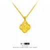 Tienda de Oro Mismo Estilo Exquisito Diseño de Nicho Trébol de Cuatro Hojas de la Suerte Flor para Coche Bendición Láser Collar Colgante para Mujer