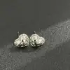 Pendientes de Plata S925 con Diseño de Cuadros y Corazón Tachonados de Diamantes, Modelo Nuevo 2026, Estilo de Lujo Ligero, Adecuados para el Uso Diario