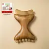 Masajeador rascador de cuerno de sándalo verde, peine de masaje de cuerno con forma de arco, peine de madera portátil para uso doméstico, peine de cuerno portátil