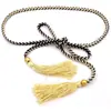 Cinto Trançado Clássico Corda de Cintura com Borla Feita à Mão Laço Vestido Cintura Apertada Acessórios de Cintura Versáteis