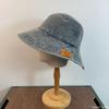 Sombrero de Pescador de Mezclilla Lavada Retro Japonés Unisex Adelgazante Facial Simple Casual Sombrero de Cubo Protección Solar Sombrero Parasol