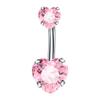 Explosiones de AliExpress Anillo para el Ombligo con Forma de Corazón Zirconia AB Corazón de Durazno Anillo Umbilical Invertido Piercing Anillo Umbilical Punk Hebilla Umbilical Joyería Corporal