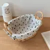 Cesta de Armazenamento de Rattan Tecido para Uso Doméstico, Cesta de Armazenamento para Diversos de Entrada de Mesa, Cesta de Armazenamento Organizadora para Bancada de Banheiro