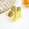 Anel de Guardanapo Flor de Cinco Pétalas Simples Nova Moda Transfronteiriço Fivela de Guardanapo Dourada Fabricante Atacado
