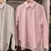 Camisa listrada/manga longa casual feminina/camisa de ar condicionado top solto moda para trabalho R491297