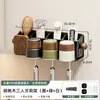 Estante de baño de nogal para dropshipping para cepillo de dientes eléctrico, pasta de dientes y vaso para enjuague bucal, estante organizador de baño