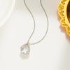 Popular Collar Nuevo Douyin Gota de Agua Corazón del Océano Acero de Titanio para Mujer Chapado en Oro Real de 18K Lujo Accesible Cadena de Clavícula de Cristal