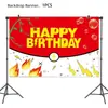 Decoración de Fiesta de Cumpleaños Infantil Fondo Temático de Película de Animación de Dibujos Animados Accesorios para Fotos Cortina con Múltiples Patrones para Elegir