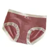 Braguitas de Triángulo para Niña de Algodón Puro Sin Costuras, Antibacterianas, Borde de Encaje Simple, Transpirables, Cintura Media, Lazo Dulce