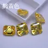 Anillo de Zirconia con Forma Cuadrada y Corte Esmeralda con Piedra Amarilla y Pendientes con Piedras a Juego para Bricolaje