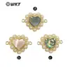 WT-PC007 pingente conector de superfície ondulada de cor brilhante requintado, pequeno, para brincos, colares, joias DIY para mulheres