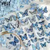 Paquete de Pegatinas de Tarjeta Dura de Papel Kraft Blanco Tangshi Serie de Libros de Tela de Mariposa Decoración de Bordado de Mariposa Vintage 20 Hojas