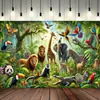 Fondo del Mundo Animal 2026 Transfronterizo Amazon Nuevo Decorativo Tapiz de Animales Dinosaurios Arreglo de Escena de Bosque