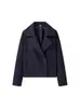ZR Comercio Exterior al por Mayor 2024 Otoño Europeo y Americano Nuevo Moda Femenina Solapa Doble Botonadura Corta Joker Chaqueta de Lana