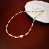 Collar de Perlas de Arroz Madreperla Perla Barroca Cristal Lujo Accesible Gama Alta Retro Cadena para Clavícula Moda Versátil Collar para Mujer