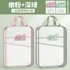 Bolsa de Clasificación de Temas en Forma de L Siji Nianhua, Bolsa de Documentos Transparente de Mano, Bolsa de Almacenamiento de Papeles de Examen de Archivo de Malla con Cremallera