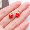 Amazon Handmade Pingentes de Frutas Esmaltados 3D Liga Metálica Morango Melancia Pimenta Milho Acessórios para Joias DIY