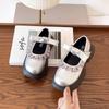 Zapatos Pequeños de Cuero Metálicos Lolita para Niños Zapatos Cuadrados Grandes de Princesa para Niños Zapatos Casuales con Plataforma para Niñas Zapatos de Mujer