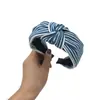Coreia do Sul Dongdaemun novo tecido jeans listrado presilha de cabelo borda nó central borda larga tiara feminina fabricantes atacado