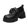 Zapatos Pequeños de Cuero Estilo Británico con Suela Gruesa para Mujer, Nuevo Modelo Primavera y Otoño 2026, Zapatos de Trabajo, Mocasines Negros, Zapatos de Moda