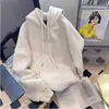 Sudadera con capucha de color liso forrada de forro polar, nueva y moderna para otoño e invierno, para hombre, pareja, holgada, casual, versátil, chaqueta con capucha