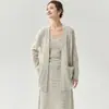 Colección Otoño 2026: Cárdigan de Punto de Dos Piezas sin Botones Estilo Commuter para Mujer, Camisola de Encaje, Capa Interior Versátil