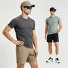 Camiseta de seda helada de verano para comercio exterior transfronterizo en Amazon, camiseta ligera de secado rápido para deportes al aire libre para hombre, camiseta de running de manga corta con cuello redondo