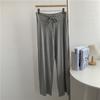 Pantalones Largos de Modal de Cintura Alta con Cordón, Relajados y Cómodos, para Mujer, Pantalones Largos Rectos Adelgazantes de Color Gris, hasta el Suelo, para Mujer