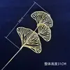 Flor Artificial Dorada de un Solo Tallo Fruta Roja Eucalipto Hoja de Ginkgo Corazón Grande Madera Hortensia Cubo de Bendición de Año Nuevo Adornos para Arreglo Floral
