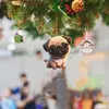 Nuevos Adornos Navideños Lindos Perros 2023 Decoraciones para Árbol de Navidad Coche Acrílico Dibujos Animados Colgantes