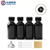 Caja con Stock Transfronterizo 30ml Botella Gotero de Vidrio Transparente Negro Boston Botella para Aceites Esenciales Botella Dispensadora de Líquidos Cosméticos Original
