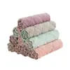 Estropajo Doméstico de Terciopelo Coral Engrosado de Doble Cara Paño Antiadherente para Aceite Paño de Cocina para Platos Absorbe Agua y Limpia 25X25