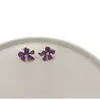 Aretes de flor morada con goteo de aceite, frescos y elegantes, estilo francés, suaves, de lujo ligero, a la moda, aretes de alta gama en el color que se muestra en la imagen