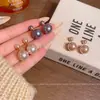 Pendientes de Perla Color Dorado Champagne para Mujer, Pendientes de Moda Exquisitos para Otoño e Invierno, Pendientes Versátiles de Alta Gama Retro