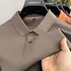 Fábrica Original 100% Algodão Polo Verão Meia-Manga para Meia-Idade Novas Camisetas Casuais Masculinas com Gola e Cor Lisa